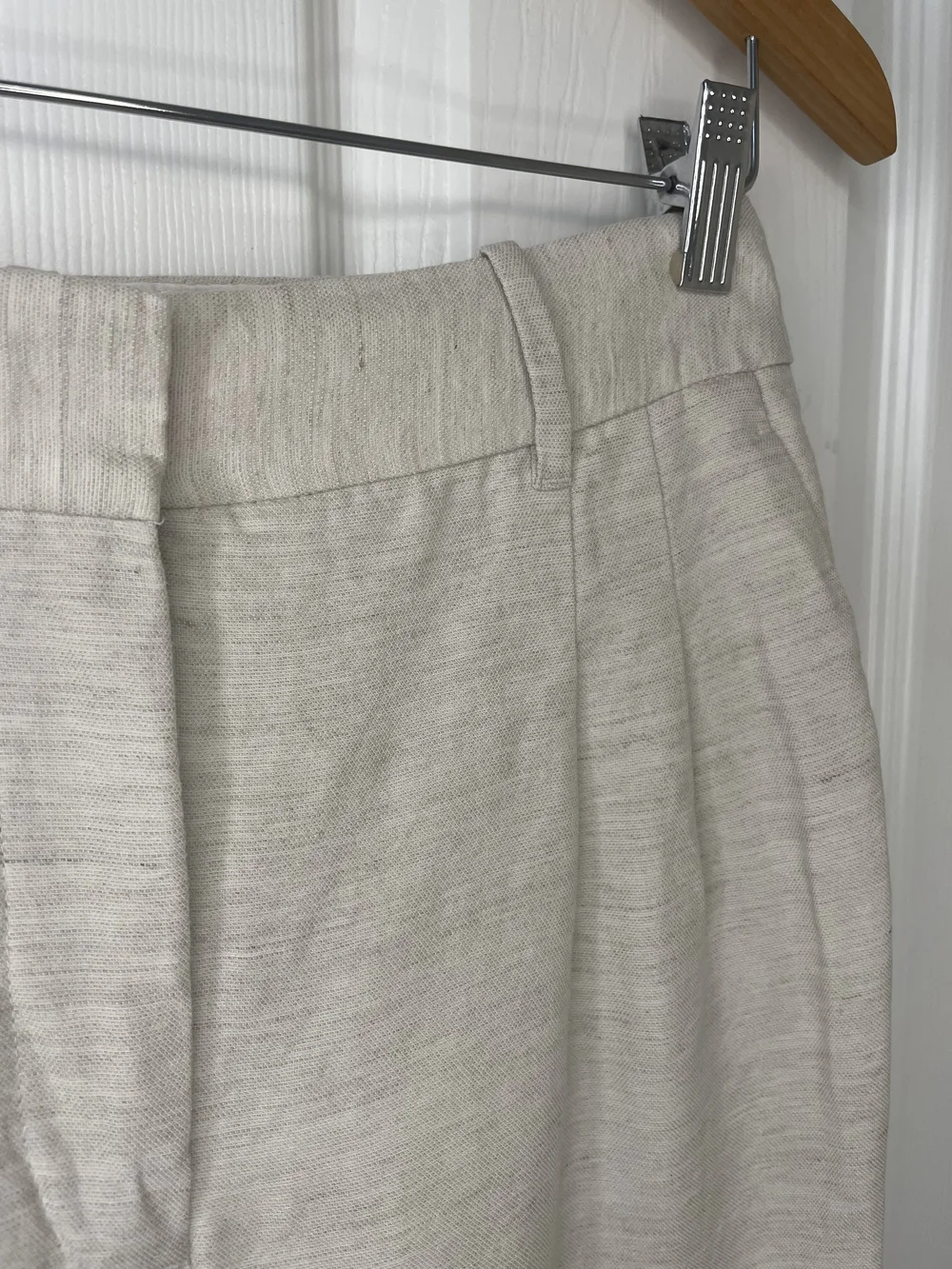 Aritzia Wide-Leg High-Rise Linen-Blend Pants in Light Oat Size 4